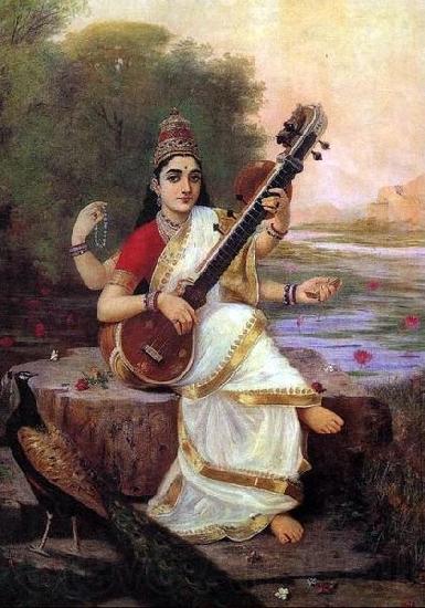 Raja Ravi Varma Goddess Saraswathi France oil painting art